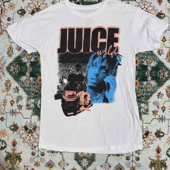 Juice Wrld T Shirt White Graphic Tee Mens Short Sleeve - Picture 1 of 6